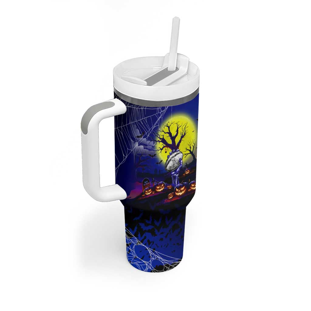 We Are Bulldogs Halloween Tumbler With Handle Pumpkin Scary Spooky Season - Aussie Hoodie