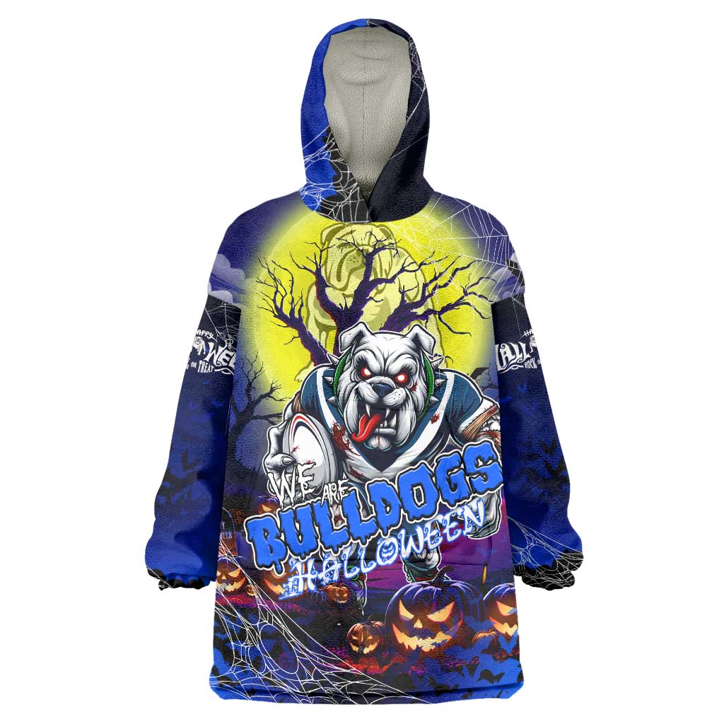 We Are Bulldogs Halloween Wearable Blanket Hoodie Pumpkin Scary Spooky Season - Aussie Hoodie