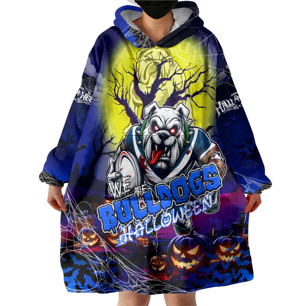 We Are Bulldogs Halloween Wearable Blanket Hoodie Pumpkin Scary Spooky Season - Aussie Hoodie