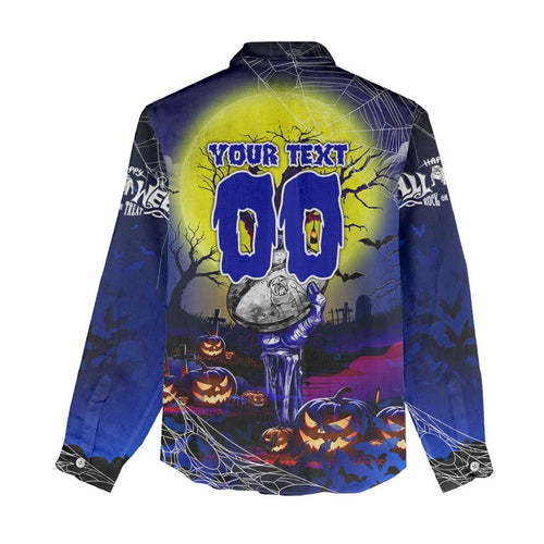 We Are Bulldogs Halloween Women Casual Shirt Pumpkin Scary Spooky Season - Aussie Hoodie