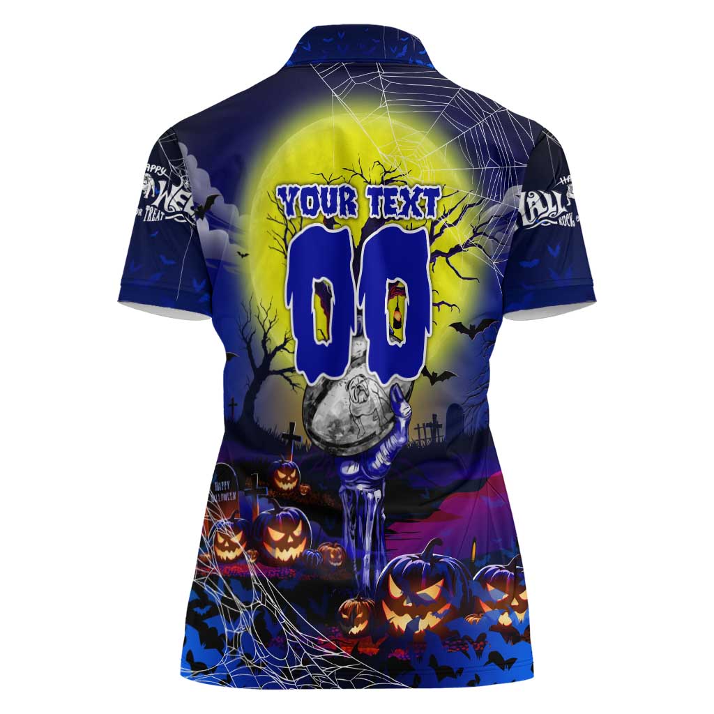 We Are Bulldogs Halloween Women Polo Shirt Pumpkin Scary Spooky Season - Aussie Hoodie