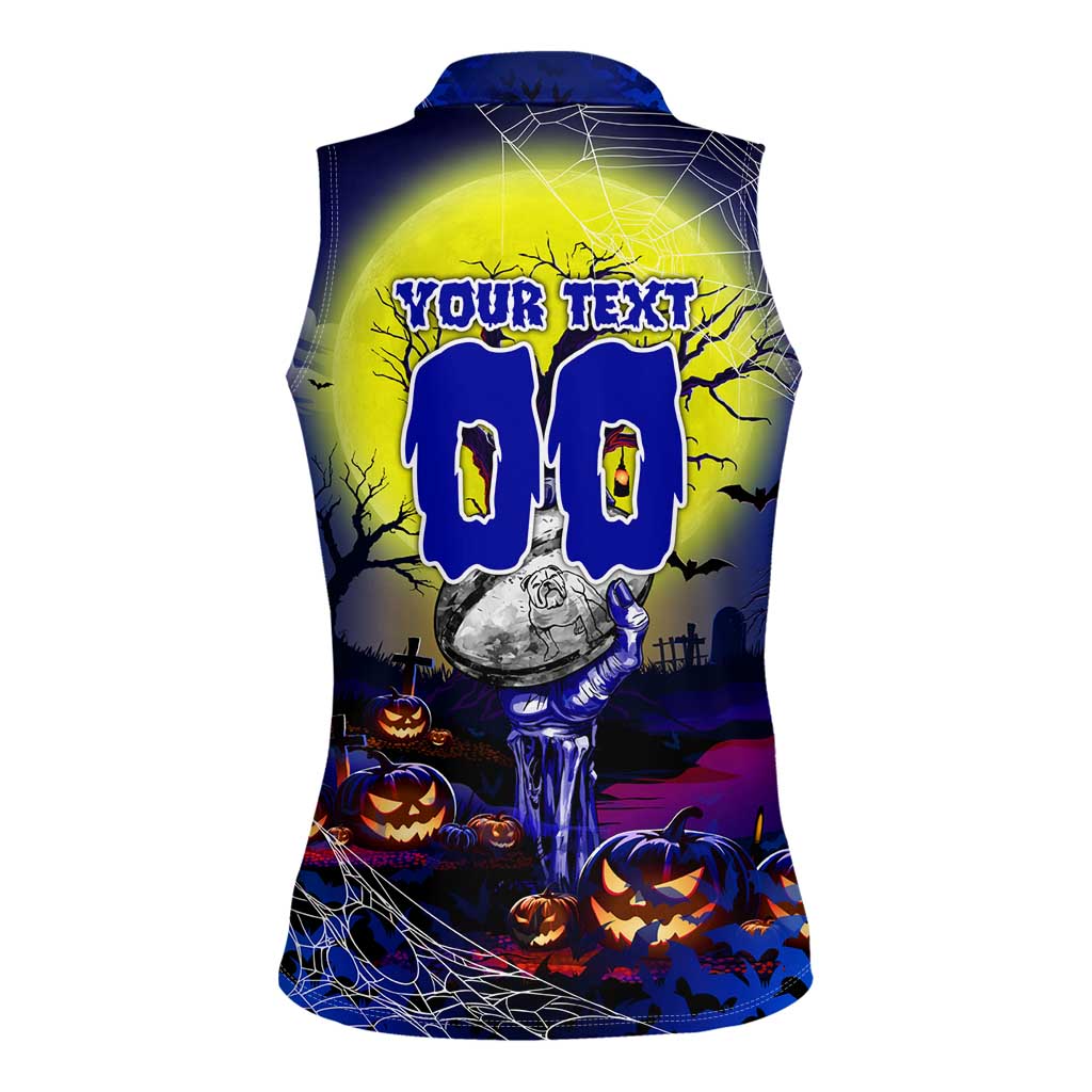 We Are Bulldogs Halloween Women Sleeveless Polo Shirt Pumpkin Scary Spooky Season - Aussie Hoodie