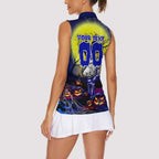 We Are Bulldogs Halloween Women Sleeveless Polo Shirt Pumpkin Scary Spooky Season - Aussie Hoodie