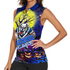 We Are Bulldogs Halloween Women Sleeveless Polo Shirt Pumpkin Scary Spooky Season - Aussie Hoodie