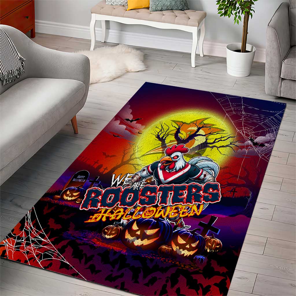 We Are Roosters Halloween Area Rug Pumpkin Scary Spooky Season - Aussie Hoodie