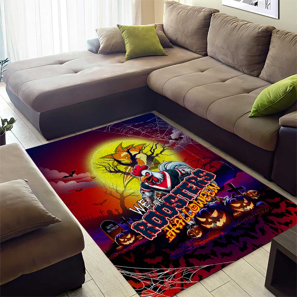 We Are Roosters Halloween Area Rug Pumpkin Scary Spooky Season - Aussie Hoodie