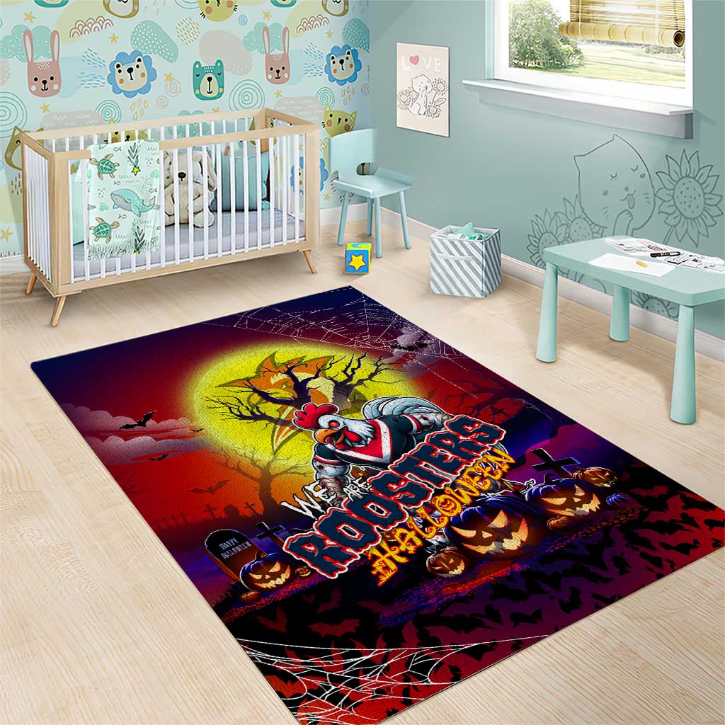 We Are Roosters Halloween Area Rug Pumpkin Scary Spooky Season - Aussie Hoodie