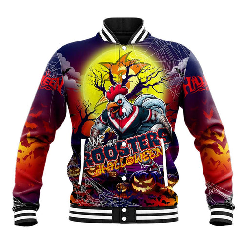 We Are Roosters Halloween Baseball Jacket Pumpkin Scary Spooky Season - Aussie Hoodie