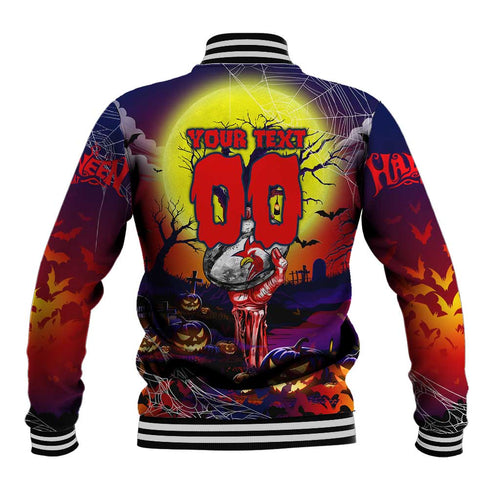 We Are Roosters Halloween Baseball Jacket Pumpkin Scary Spooky Season - Aussie Hoodie