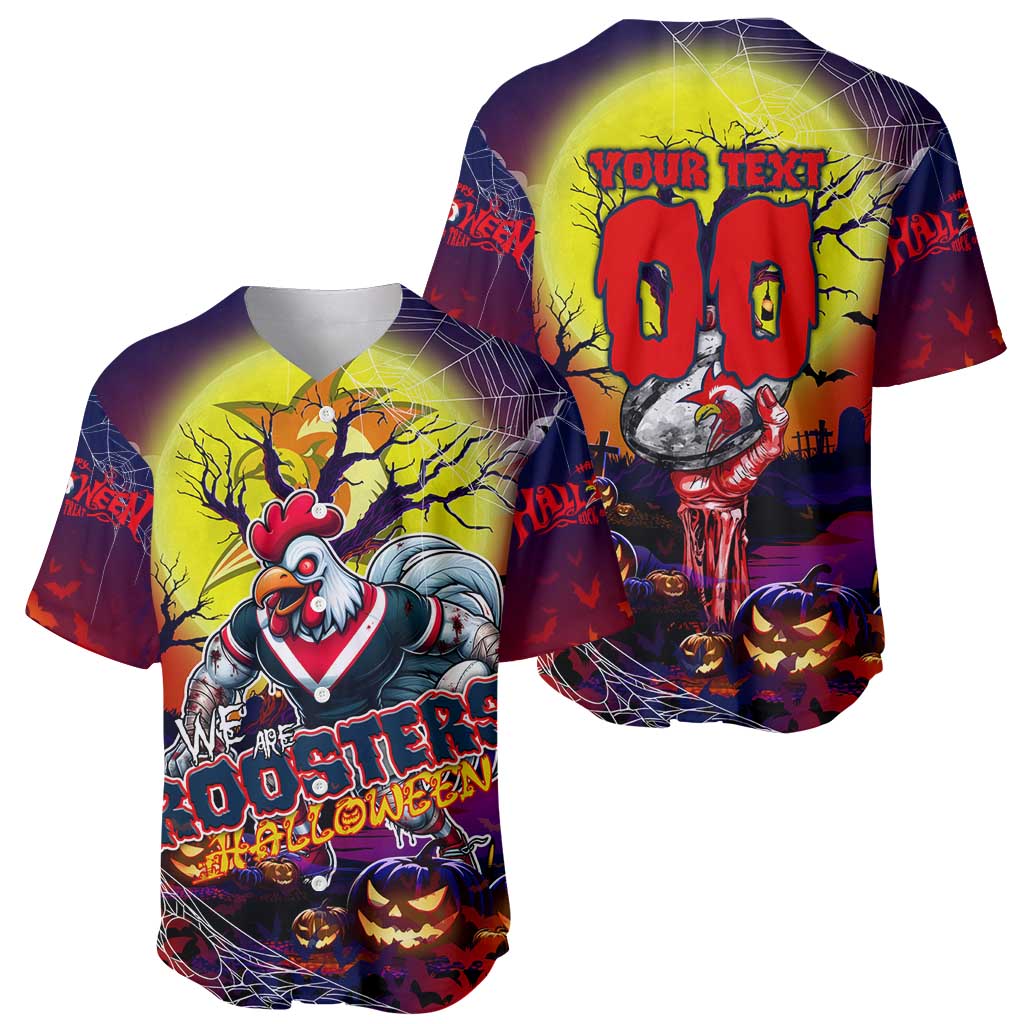 We Are Roosters Halloween Baseball Jersey Pumpkin Scary Spooky Season - Aussie Hoodie