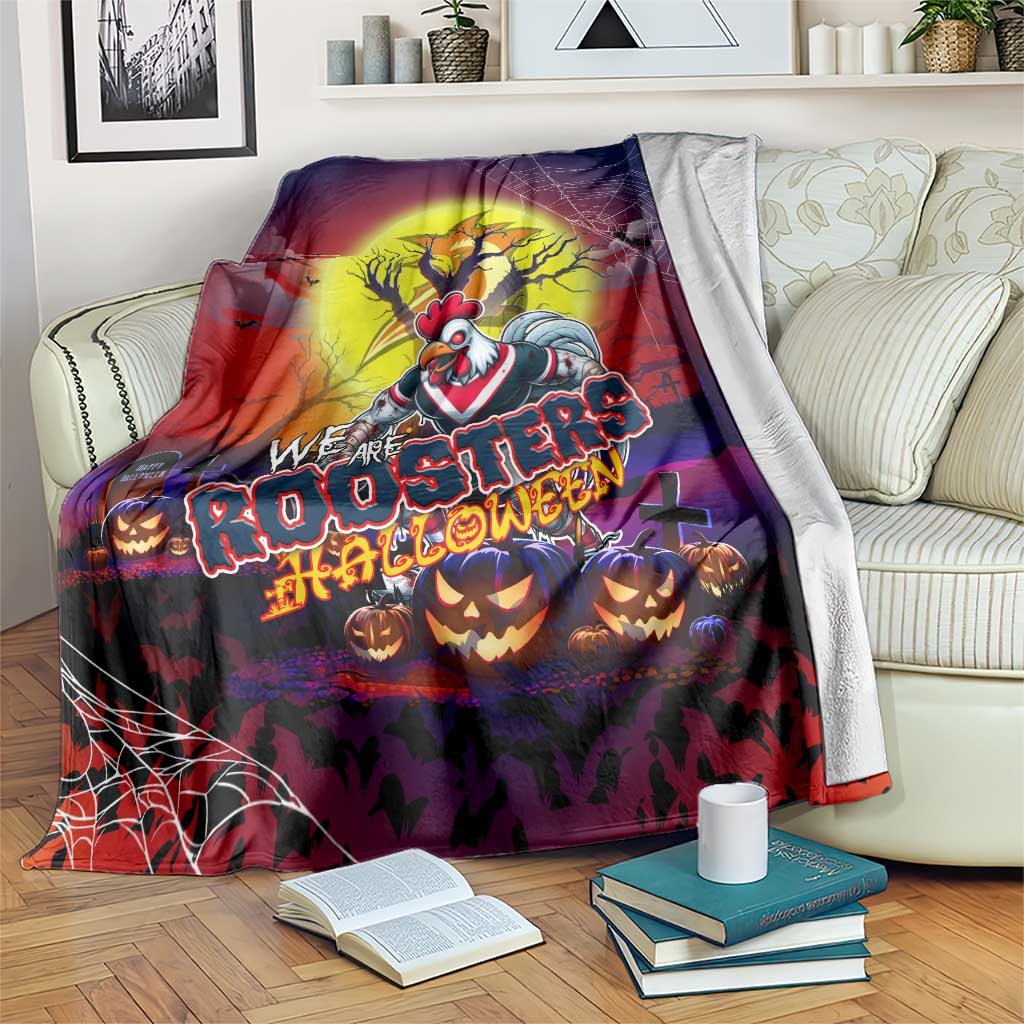We Are Roosters Halloween Blanket Pumpkin Scary Spooky Season - Aussie Hoodie