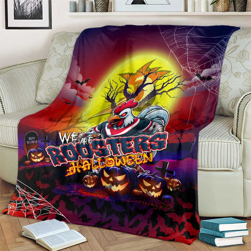 We Are Roosters Halloween Blanket Pumpkin Scary Spooky Season - Aussie Hoodie