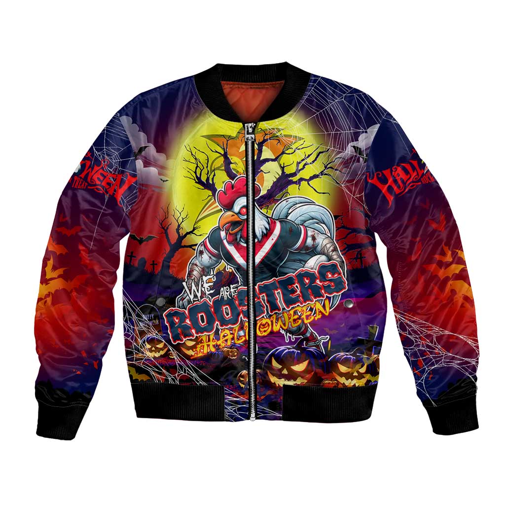 We Are Roosters Halloween Bomber Jacket Pumpkin Scary Spooky Season - Aussie Hoodie