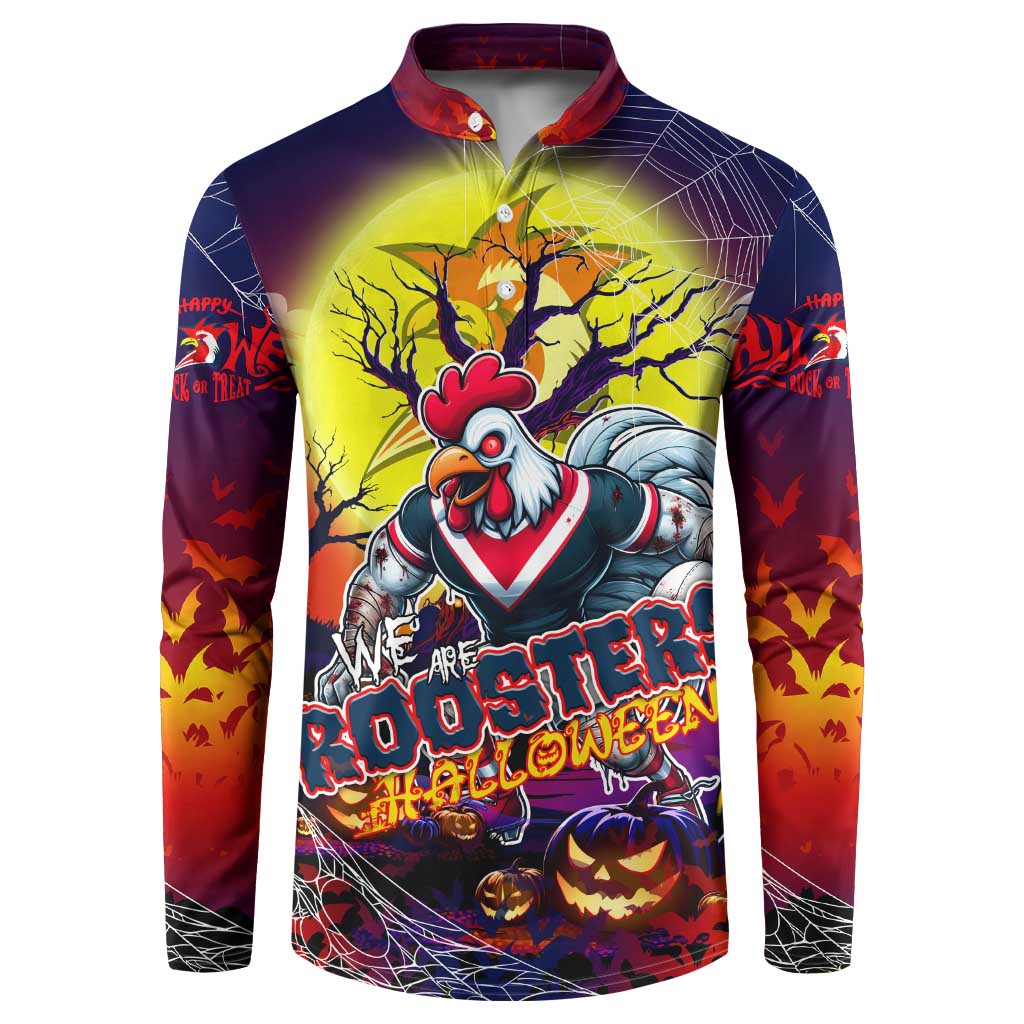 We Are Roosters Halloween Button Sweatshirt Pumpkin Scary Spooky Season - Aussie Hoodie
