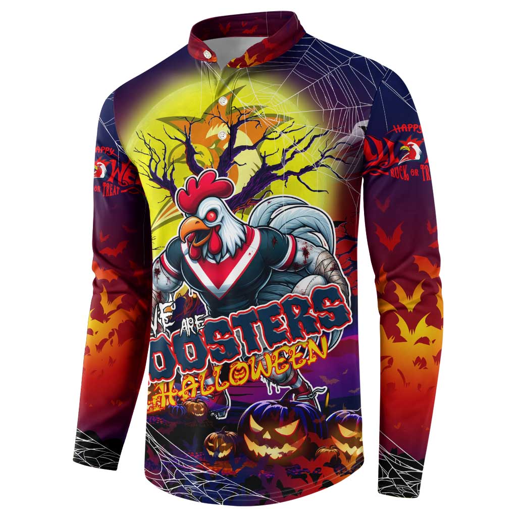 We Are Roosters Halloween Button Sweatshirt Pumpkin Scary Spooky Season - Aussie Hoodie