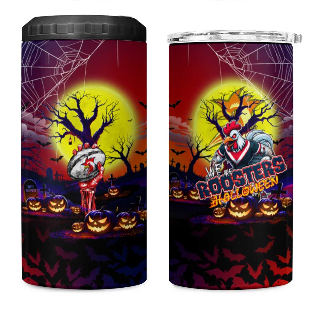 We Are Roosters Halloween 4 in 1 Can Cooler Tumbler Pumpkin Scary Spooky Season - Aussie Hoodie