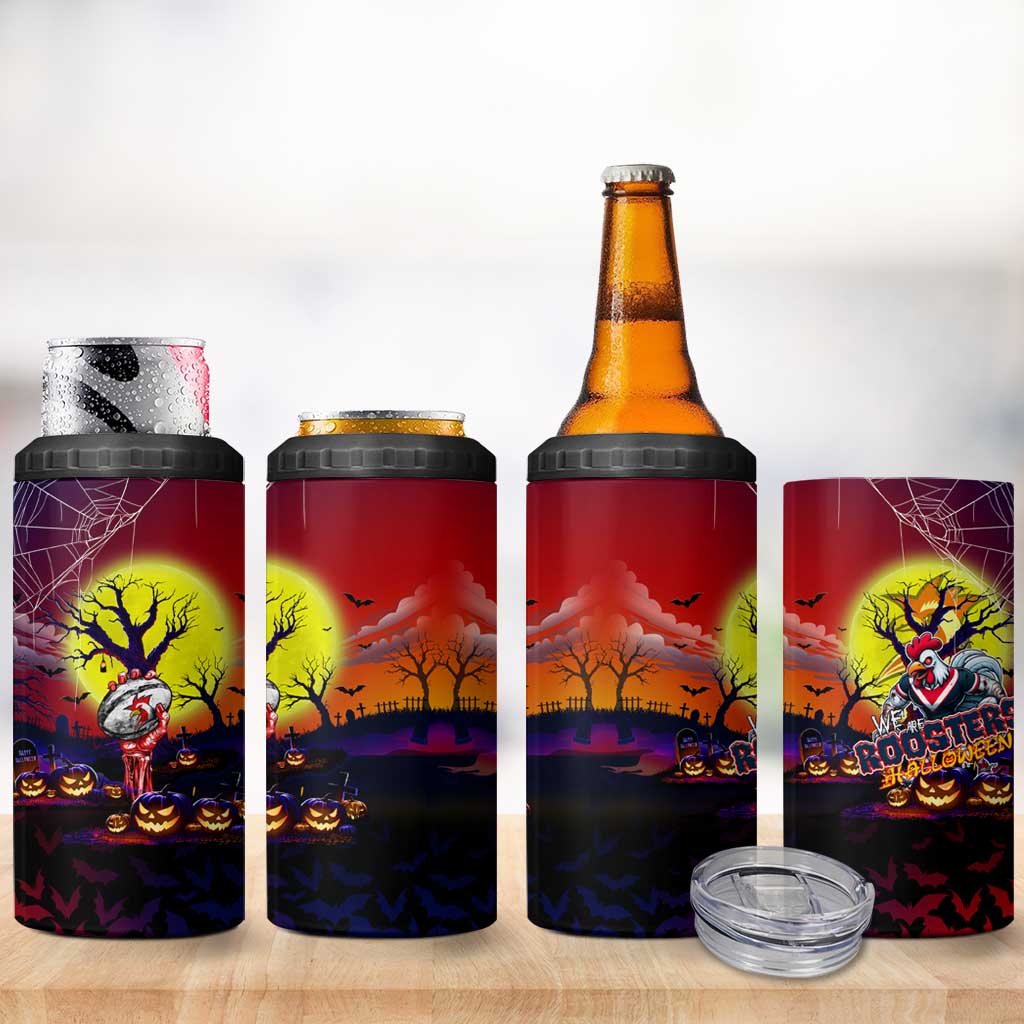 We Are Roosters Halloween 4 in 1 Can Cooler Tumbler Pumpkin Scary Spooky Season - Aussie Hoodie