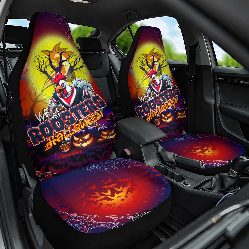 We Are Roosters Halloween Car Seat Cover Pumpkin Scary Spooky Season - Aussie Hoodie