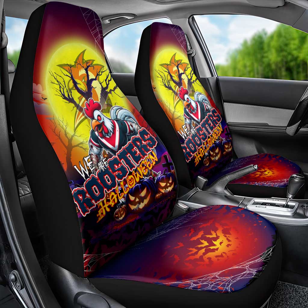 We Are Roosters Halloween Car Seat Cover Pumpkin Scary Spooky Season - Aussie Hoodie