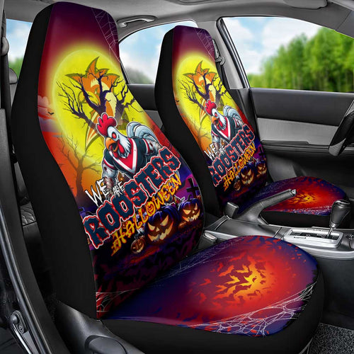 We Are Roosters Halloween Car Seat Cover Pumpkin Scary Spooky Season - Aussie Hoodie
