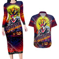 We Are Roosters Halloween Couples Matching Long Sleeve Bodycon Dress and Hawaiian Shirt Pumpkin Scary Spooky Season - Aussie Hoodie