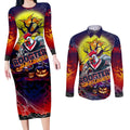 We Are Roosters Halloween Couples Matching Long Sleeve Bodycon Dress and Long Sleeve Button Shirt Pumpkin Scary Spooky Season - Aussie Hoodie