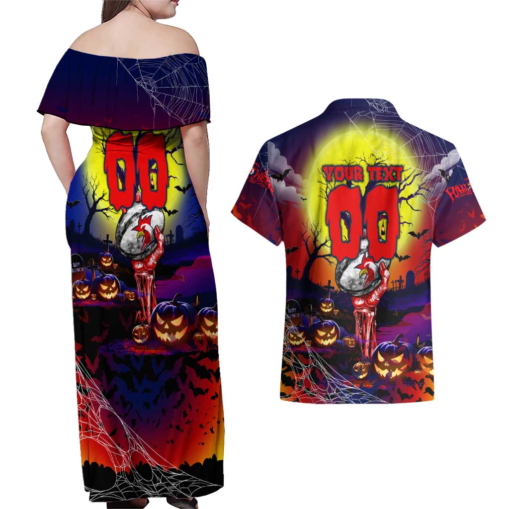 We Are Roosters Halloween Couples Matching Off Shoulder Maxi Dress and Hawaiian Shirt Pumpkin Scary Spooky Season - Aussie Hoodie