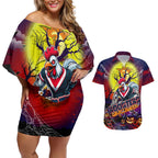 We Are Roosters Halloween Couples Matching Off Shoulder Short Dress and Hawaiian Shirt Pumpkin Scary Spooky Season - Aussie Hoodie