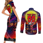We Are Roosters Halloween Couples Matching Short Sleeve Bodycon Dress and Long Sleeve Button Shirt Pumpkin Scary Spooky Season - Aussie Hoodie