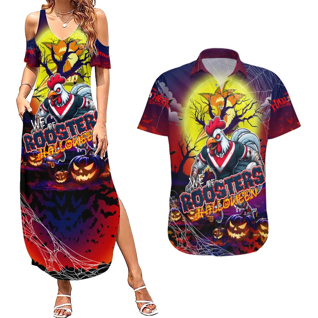 We Are Roosters Halloween Couples Matching Summer Maxi Dress and Hawaiian Shirt Pumpkin Scary Spooky Season - Aussie Hoodie