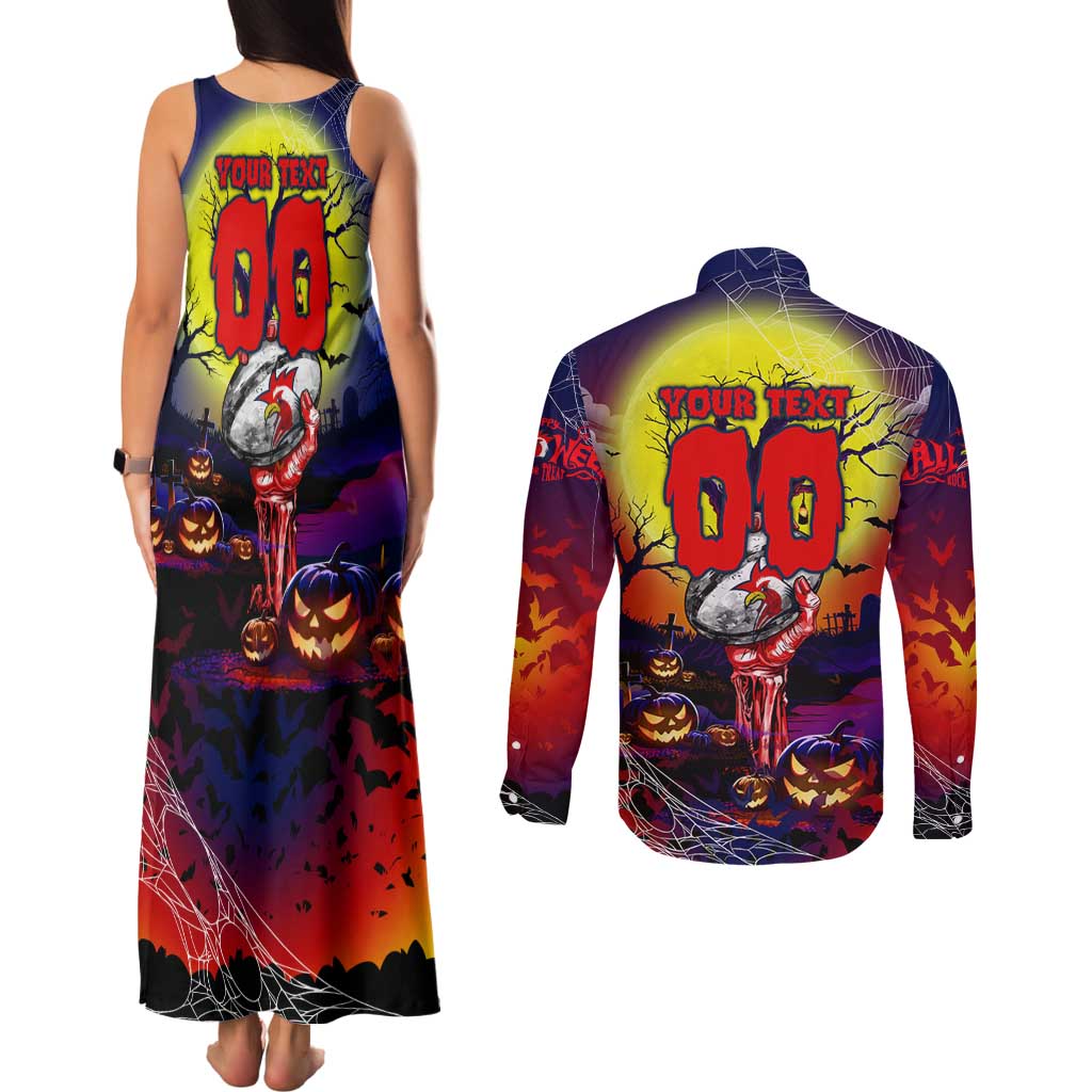 We Are Roosters Halloween Couples Matching Tank Maxi Dress and Long Sleeve Button Shirt Pumpkin Scary Spooky Season - Aussie Hoodie