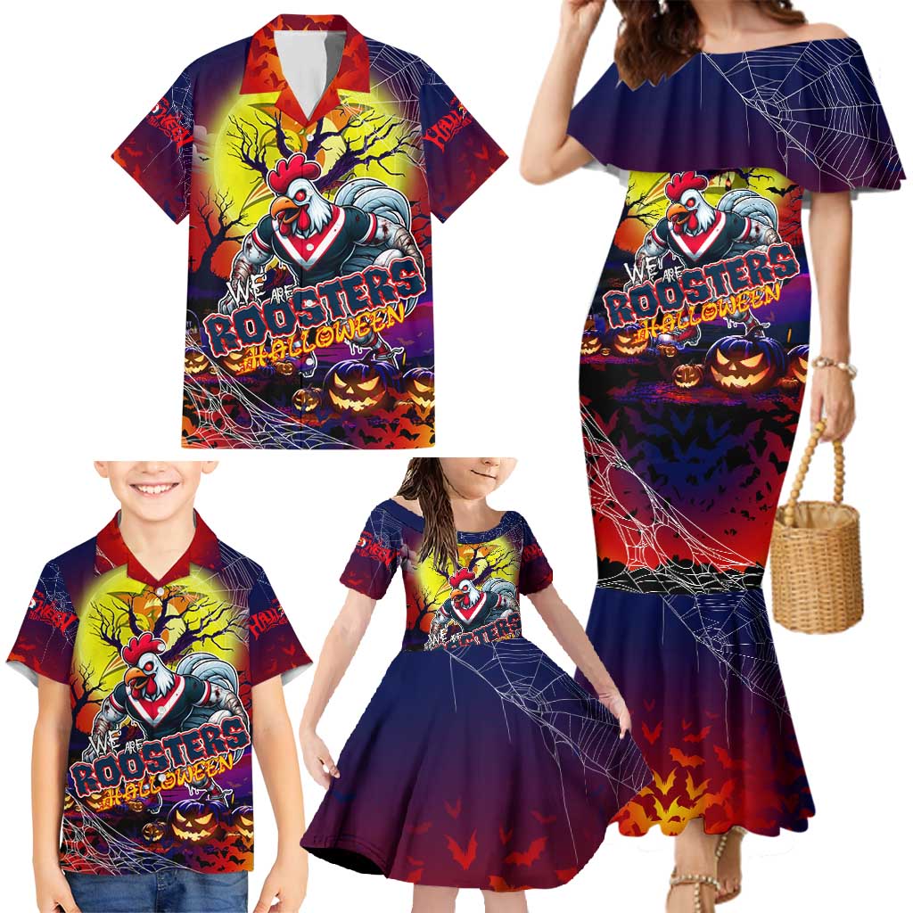 We Are Roosters Halloween Family Matching Mermaid Dress and Hawaiian Shirt Pumpkin Scary Spooky Season - Aussie Hoodie