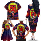 We Are Roosters Halloween Family Matching Off The Shoulder Long Sleeve Dress and Hawaiian Shirt Pumpkin Scary Spooky Season - Aussie Hoodie