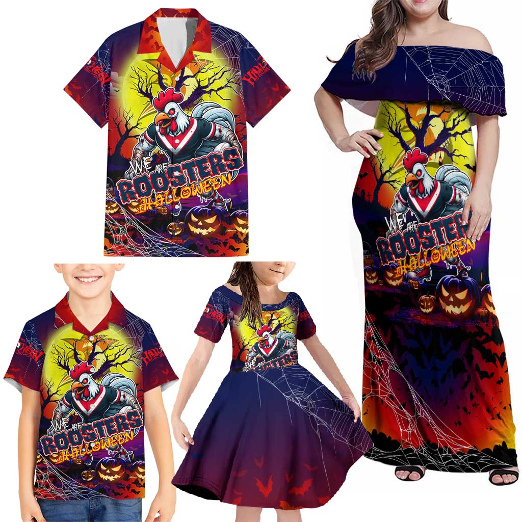 We Are Roosters Halloween Family Matching Off Shoulder Maxi Dress and Hawaiian Shirt Pumpkin Scary Spooky Season - Aussie Hoodie