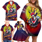 We Are Roosters Halloween Family Matching Off Shoulder Short Dress and Hawaiian Shirt Pumpkin Scary Spooky Season - Aussie Hoodie