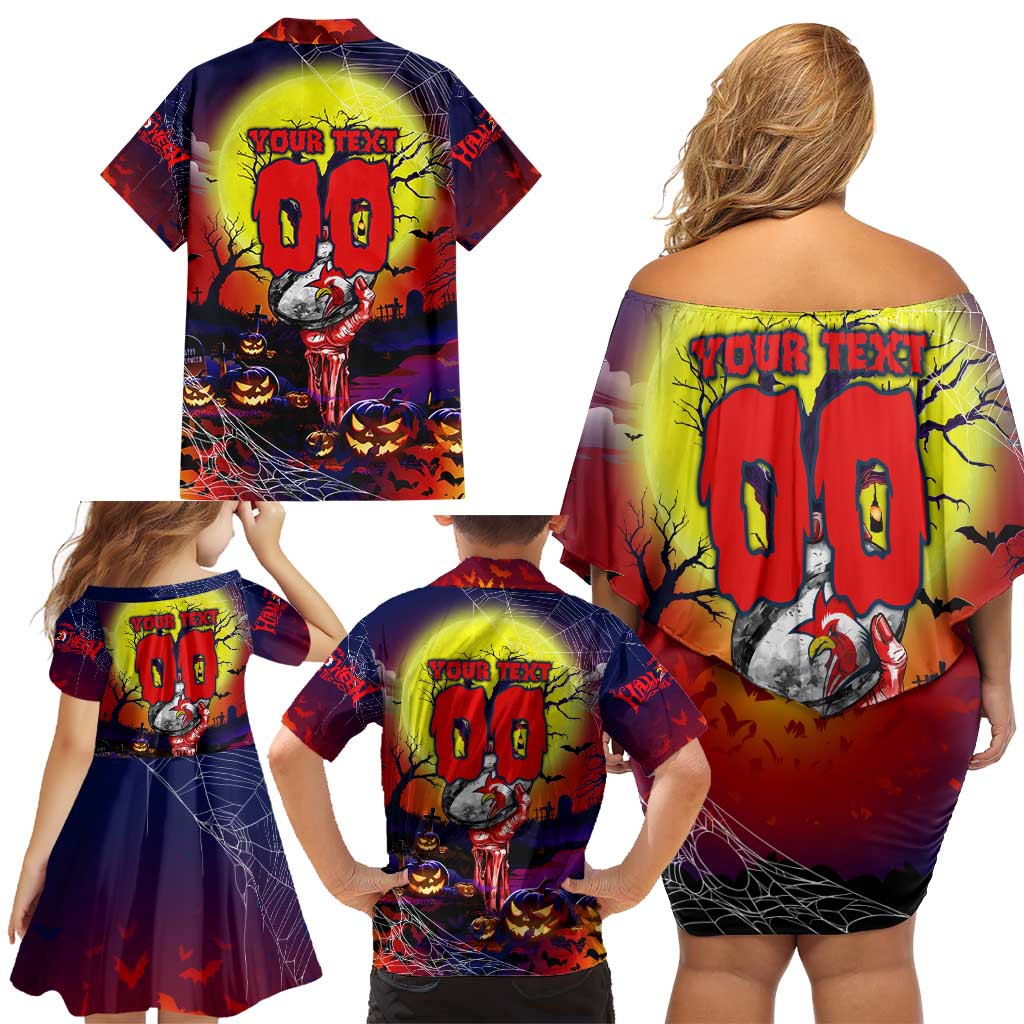 We Are Roosters Halloween Family Matching Off Shoulder Short Dress and Hawaiian Shirt Pumpkin Scary Spooky Season - Aussie Hoodie