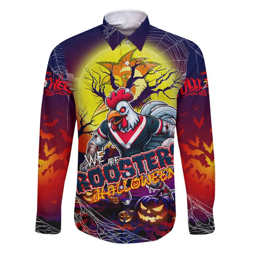 We Are Roosters Halloween Family Matching Off Shoulder Short Dress and Hawaiian Shirt Pumpkin Scary Spooky Season - Aussie Hoodie
