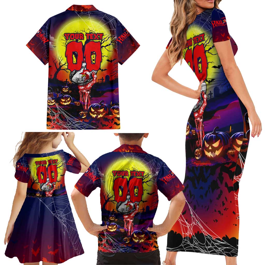 We Are Roosters Halloween Family Matching Short Sleeve Bodycon Dress and Hawaiian Shirt Pumpkin Scary Spooky Season - Aussie Hoodie