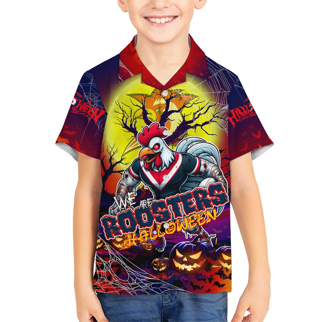 We Are Roosters Halloween Family Matching Short Sleeve Bodycon Dress and Hawaiian Shirt Pumpkin Scary Spooky Season - Aussie Hoodie