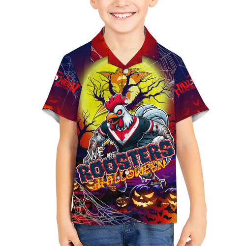 We Are Roosters Halloween Family Matching Short Sleeve Bodycon Dress and Hawaiian Shirt Pumpkin Scary Spooky Season - Aussie Hoodie