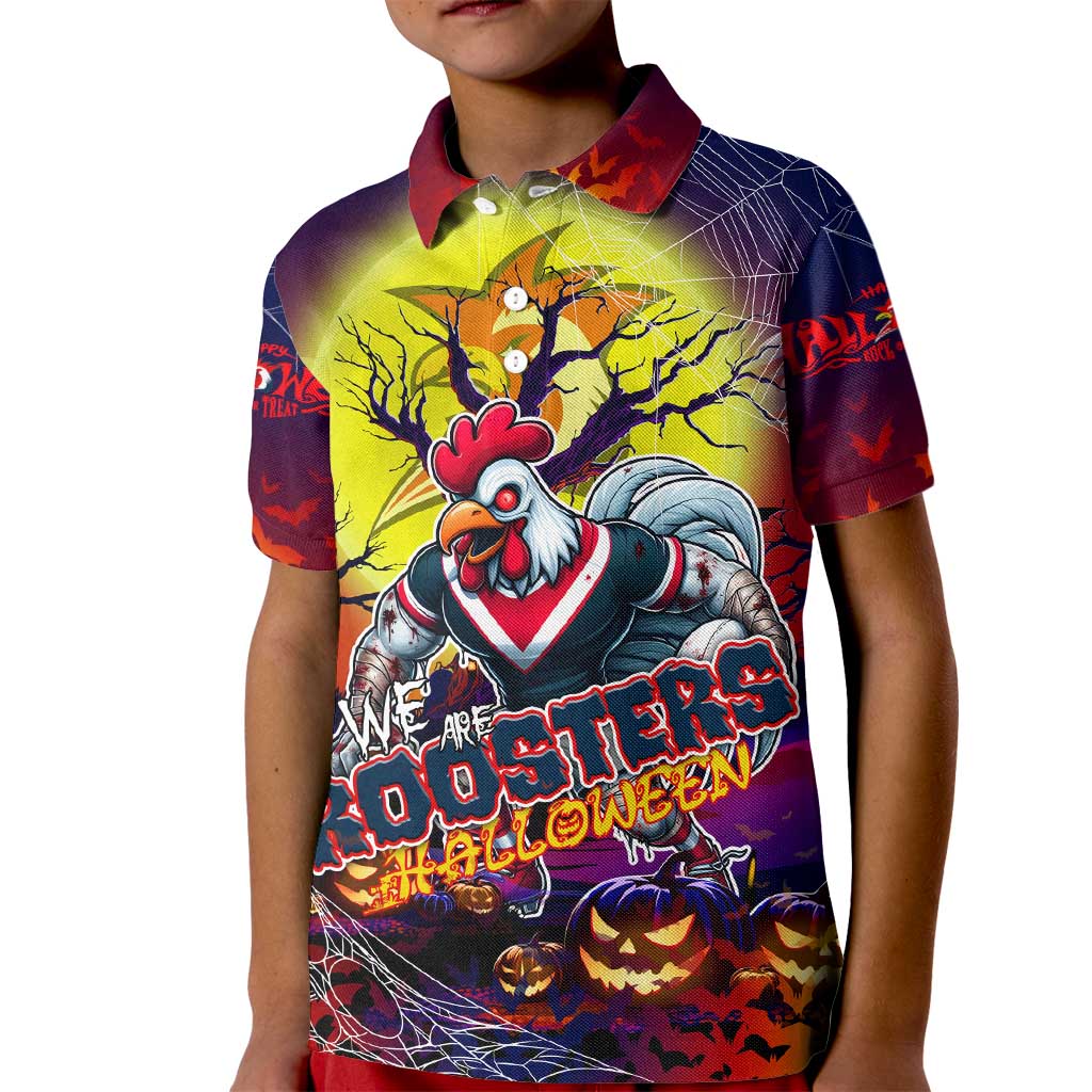We Are Roosters Halloween Kid Polo Shirt Pumpkin Scary Spooky Season - Aussie Hoodie