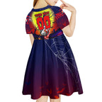 We Are Roosters Halloween Kid Short Sleeve Dress Pumpkin Scary Spooky Season - Aussie Hoodie
