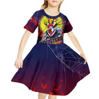 We Are Roosters Halloween Kid Short Sleeve Dress Pumpkin Scary Spooky Season - Aussie Hoodie