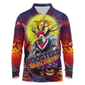 We Are Roosters Halloween Long Sleeve Polo Shirt Pumpkin Scary Spooky Season - Aussie Hoodie
