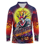 We Are Roosters Halloween Long Sleeve Polo Shirt Pumpkin Scary Spooky Season - Aussie Hoodie