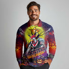 We Are Roosters Halloween Long Sleeve Polo Shirt Pumpkin Scary Spooky Season - Aussie Hoodie