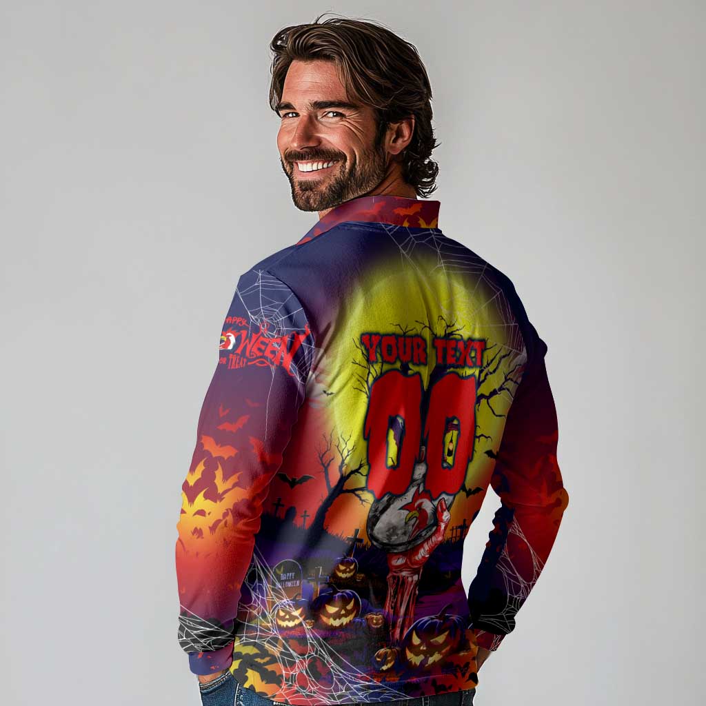 We Are Roosters Halloween Long Sleeve Polo Shirt Pumpkin Scary Spooky Season - Aussie Hoodie