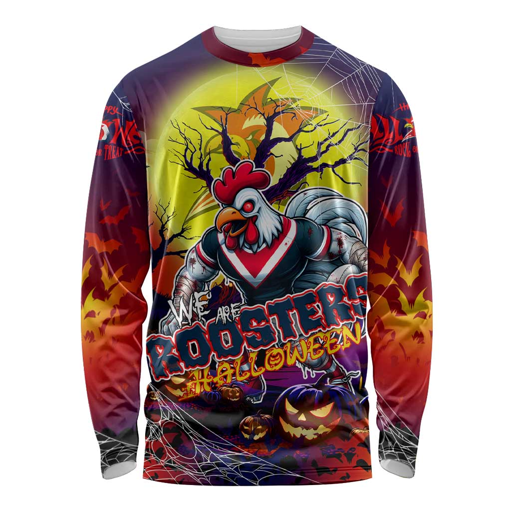 We Are Roosters Halloween Long Sleeve Shirt Pumpkin Scary Spooky Season - Aussie Hoodie