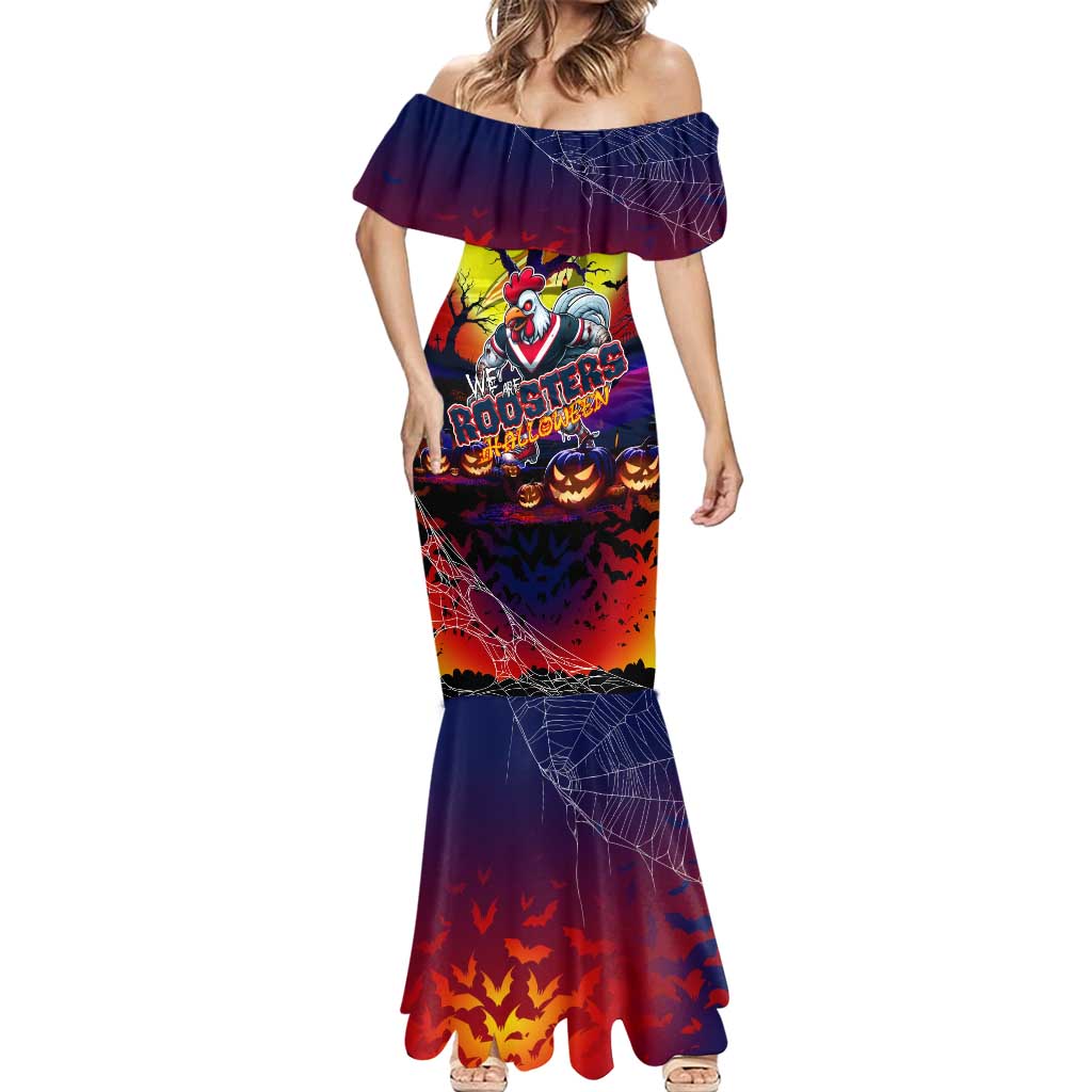 We Are Roosters Halloween Mermaid Dress Pumpkin Scary Spooky Season - Aussie Hoodie