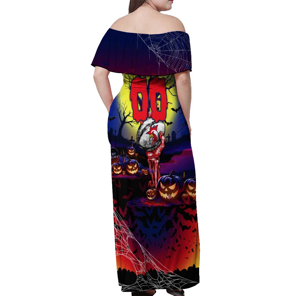 We Are Roosters Halloween Off Shoulder Maxi Dress Pumpkin Scary Spooky Season - Aussie Hoodie